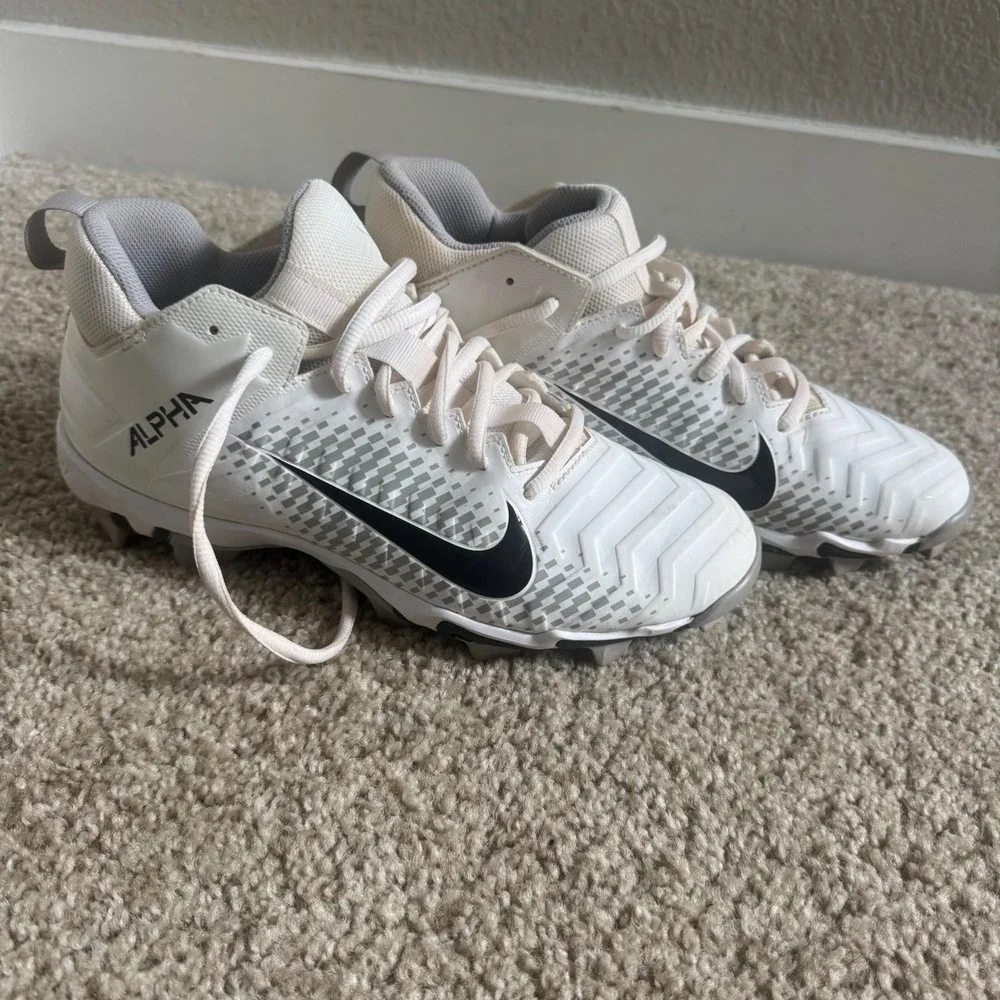 Nike Alpha Menace Shark 2 Football Cleats White Grey Black AQ7653-100 Mens 8